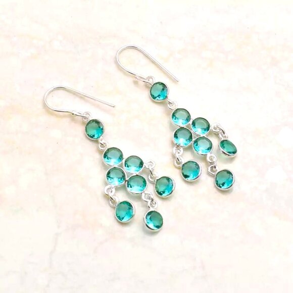 Apatite Handmade Drop Dangle Earrings - Picture 2 of 2